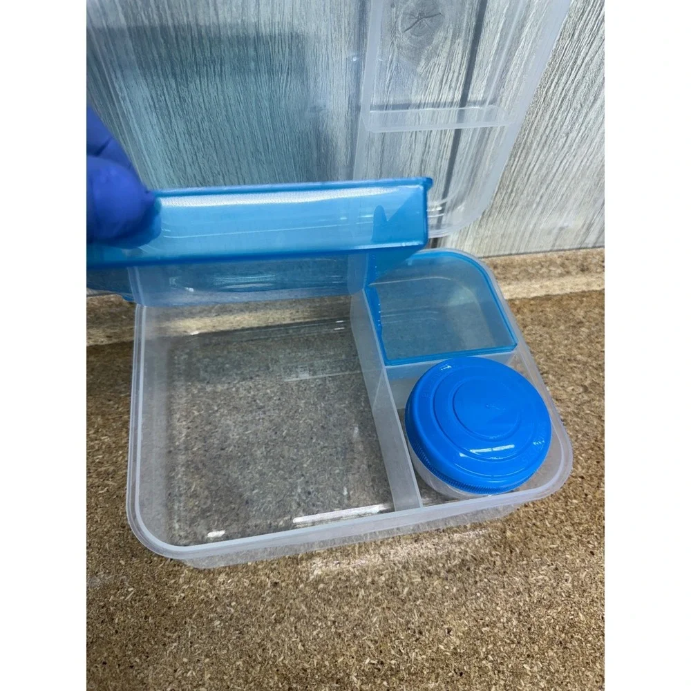 Sistema Bento Box Multi Compartment Lunch Container Blue 2L with Yogurt Pot